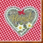 20er Pack Servietten Heimat Herz in Rot, 33 x 33 cm.