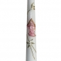 Taufe Tisch Stabkerze in Weiß mit Wiege in Rosa.