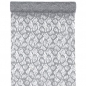 5 Meter Tischläufer Weihnachten Spitze Glitter in Silber, 28 cm breit.