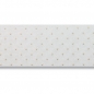 20 Meter Organza Tischband, Hochzeit, Crystal, Punkte in Gold, 40 mm.