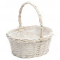 Hochzeit Weide Blumenkörbchen Emil, für Blumenkinder, in Creme-Weiß, 28 cm.