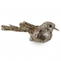 Dekobeispiel für Deko Vogel mit Clip in Gold glitzernd, 12 cm, Adventskranz basteln.