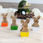 Dekobeispiel Mangoholz Osterhase, Eierschalen-Optik