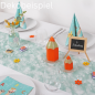 Dekobeispiel mit dem Tischdeko Paket Einschulung, Schulanfang, Schuleinführung