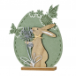 Filz Osterei mit Holz Hase & Metall Blume, in Pisatchio Green, 22,5 cm.