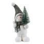 Keramik Schneemann mit Tannenbaum in linker Hand, 16,5 cm.
