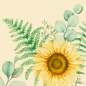 Duni Bio Dunisoft Servietten Sunflower Dreams, 40 x 40 cm.