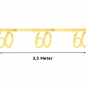 2,5 Meter Girlande, Geburtstag, -60- in Gold, 20,5 cm.