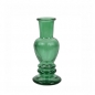Glas Kerzenständer, Väschen, gestreift in Grün, 12 cm.