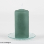 Dekobeispiel mit Stumpenkerze für den Glas Kerzenteller rund mit Struktur, 98 mm.