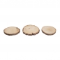 3 Holzscheiben, Kerzenteller, Untersetzer, 9 - 13 cm.