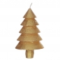 Kerze Tannenbaum, Weihnachten in Gold, mit Steckfuß für Kerzenhalter, 12 cm.