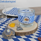 Dekobeispiel mit dem Kerzenglas Bayernraute Bayerische Raute, Bierfest, Wiesn, 80 mm.