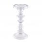 Großer Glas Kerzenständer für Stab- und Stumpenkerzen, klar, 21,5 cm.