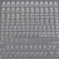 Klebe Sticker Konturen Buchstaben und Zeichen in Silber.