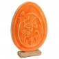 Deko Osterei aus Mangoholz, Glanz in Apricot-Orange, 21,5 cm.
