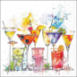 20er Pack Servietten Cocktails, Splashing Drinks, Cocktailparty, 33 x 33 cm.