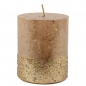 Stumpenkerze Rustic, Calla, Weihnachten in Silber mit Glitzer, 80 x 70 mm.