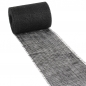 10 Meter Jute Tischband, schmal, grobmaschig in Schwarz, 15 cm.