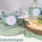 Dekobeispiel Tischdeko Paket Einschulung Eukalyptus.