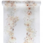 3 Meter Musselin Tischläufer Blumen und Blätter, 36 cm.