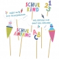 8 Deko Stecker, Cake Picker, Schulanfang, Schultüten, 12 cm