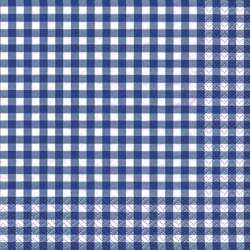 20er Pack Servietten Karo in Blau, 33 x 33 cm