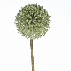 Kunstblume Allium mit Schnee und Glitzer in Grün, 72 cm