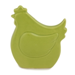 Keramik Huhn in Grün, 13 cm