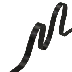 10 Meter Satin Band in Schwarz, 10 mm