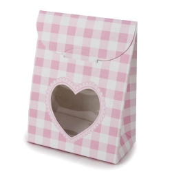 Bonboniere Tasche mit Herz und Teddy in Rosa