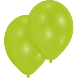 10 Luftballons in Limonengrün, 27,5 cm Durchmesser