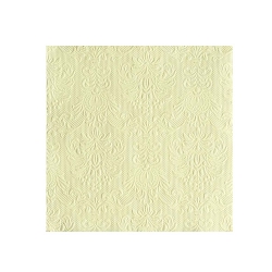 15er Pack Cocktail Servietten Elegance in Creme, 25 x 25 cm