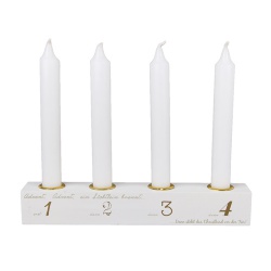 Adventskerzenhalter für 4 Stabkerzen in Creme/Gold.