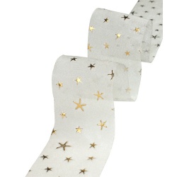 Tischband Canada, Weihnachten in Creme/Gold, 40 mm