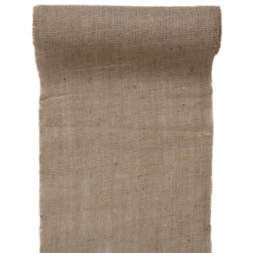 5 Meter Jute Tischläufer, grob, in Hellbraun, 25 cm