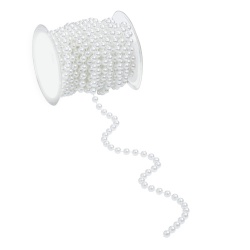 10 Meter Deko Perlenkette, 8 mm, Hochzeit, Kommunion in Weiß