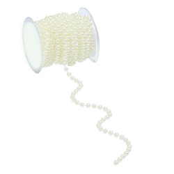 10 Meter Deko Perlenkette, 8 mm, Hochzeit, Kommunion in Creme