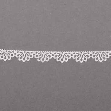 2 Meter Papier Spitzenband, Bastelband Fächermuster, selbstklebend, 10 mm