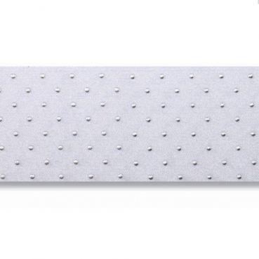20 Meter Organza Tischband, Hochzeit, Crystal, Punkte in Silber, 40 mm