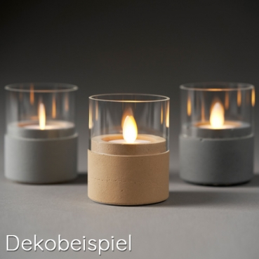 Dekobeispiel - 10er Set Duni LED Moving Flame mit Fernbedienung und Ladestation