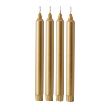 Duni Stearin Kronenkerzen in Gold, 250 x 22 mm