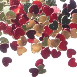 Herz Pailletten in Rot und Gold