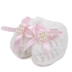 Babyschühchen gehäkelt, Taufe, Baby Party, in Rosa