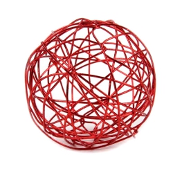 24 Drahtkugeln in Rot, 40 mm