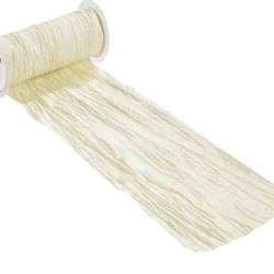 10 Meter Tischband Fripe in Creme, 20 cm