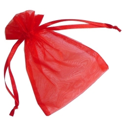 Organzasäckchen glänzend in Rot, 7 x 10 cm