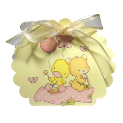 Bonboniere Motiv Ente und Bärchen in gelb