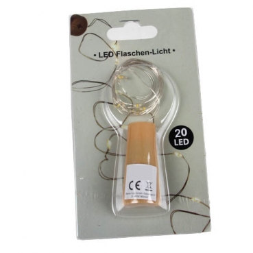 Flaschen-Korken mit LED-Licht-Draht, 20 Lämpchen, 2 Meter