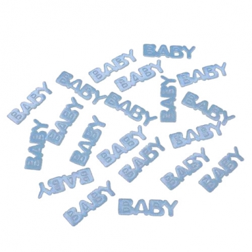 20er Pack Baby Schriftzug aus Stoff in Hellblau